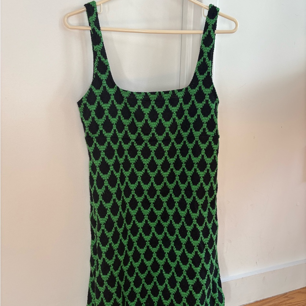 Zara Black and Green Mini Dress